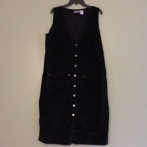 Corduroy Black Jumper Overall Dress size 18